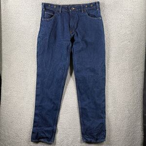 PRSN BLU Mens Blue Denim Carpenter Jeans Size 38x36 Made in USA Workwear Dark
